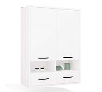 CDF Meuble de Salle de Bain en, Armoire Murale, 66 cm de Large avec Portes et tiroirs, Meuble Niche, Armoire Haute Gain de Place pour Salle de Bain, étagère de Salle de Bain au Design Moderne