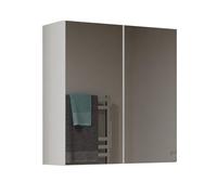 CDF Meuble de Salle de Bain Suspendu avec Double Miroir Armoire de Toilette Murale 2 Portes 3 Étagères au-Dessus du Lavabo Spacieux 60 x 60 x 22 cm - Blanc