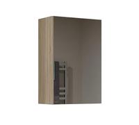 CDF Meuble de Salle de Bain Suspendu avec Miroir Armoire de Toilette Murale 1 Porte 3 Étagères au-Dessus du Lavabo Gain de Place 40 x 60 x 22 cm - Chêne Sonoma