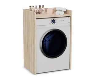 CDF Meuble Dessus Machine à Laver Étagère de Salle de Bain Support Lave-Linge avec Tablette de Rangement Gain de Place Structure Robuste Buanderie 64 x 97,5 x 50 cm -Chêne Sonoma