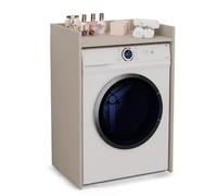 CDF Meuble Lave-Linge avec Étagère Salle de Bain Cachemire 97 cm 16 mm | Panneau de fabrication, rangement au-dessus de l'appareil, adapté à la buanderie, montage à réaliser, gain de place quotidien