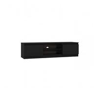 CDF Meuble TV Moderne Banc TV de Salon Support Multimédia avec Rangement et Passage de Câbles Design Épuré sans Poignées pour Salon Chambre Bureau 140 x 40 x 36 cm - Noir