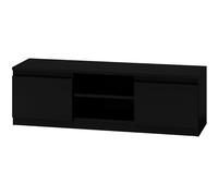 CDF Meuble TV Moderne Banc TV de Salon Support Multimédia avec Rangement et Passage de Câbles Design Scandinave sans Poignées pour Salon et Bureau 120 x 40 x 36 cm - Noir