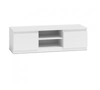 CDF Meuble TV Moderne Banc TV de Salon Support Multimédia avec Rangement et Passage de Câbles Design Scandinave sans Poignées pour Salon et Bureau 120 x 40 x 36 cm - Blanc
