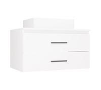 CDF Meuble Vasque Lavabo Bains Tiroir Céramique Ensemble Salle 80 cm Blanc | 2 tiroirs, panneau de particules 16 mm, finition mat, 80x50x45 cm, montage soi-même, poids 23,5 kg, moderne, étroit, pratique