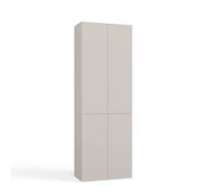 CDF NEL 1K DD Armoire haute de salle de bain, couleur : cachemire (beige), étagère de salle de bain moderne, armoire de rangement, étagères spacieuses, portes, montage facile, poignées élégantes
