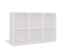 CDF Petite Bibliothèque Étagère de Rangement 6 Compartiments Cube Compact pour Bureau Chambre d'enfant Salon 90 x 60 x 30 cm - Blanc