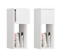 CDF Table d'appoint avec 1 tiroir - Table Basse avec Compartiment de Rangement Ouvert - Table de Chevet pour Salon, Chambre à Coucher, Bureau, Couloir - Blanc - 20 cm