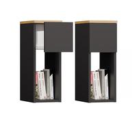CDF Table d'appoint avec 1 tiroir - Table basse avec compartiment de rangement ouvert - Table de chevet pour salon, chambre à coucher, bureau, couloir - Anthracite et chêne Artisan - 20 cm