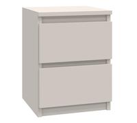 CDF Table de chevet M2 Malwa - Table de chevet - Couleur : cachemire (beige) - Idéale pour chambre à coucher, chambre d'enfant, adolescent - Montage facile - Deux tiroirs spacieux - Tiroirs sans