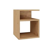 CDF Table de chevet Tini, table de chevet | Couleur : chêne Artisan | Idéal pour chambre à coucher, chambre d'enfant, adolescent | Montage facile | Deux tiroirs spacieux | Tiroirs sans poignée