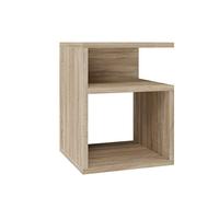 CDF Table de chevet Tini, table de chevet | Couleur : chêne Sonoma | Idéal pour chambre à coucher, chambre d'enfant, adolescent | Montage facile | Deux tiroirs spacieux | Tiroirs sans poignée