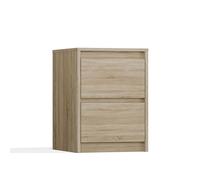 CDF Table de Nuit K2, Table de Chevet | Couleur : Chêne Sonoma | Idéal pour Chambre à Coucher, Chambre d'enfant, Adolescent | Deux tiroirs spacieux | Tiroirs sans poignées