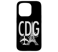 CDG Airport Code Étiquette Bagages Paris France Europe Coque pour iPhone 15 Pro