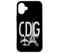 CDG Airport Code Étiquette Bagages Paris France Europe Coque pour iPhone 16 Plus