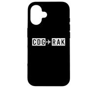 CDG RAK Vol Route Paris à Marrakech Codes aériens Coque pour iPhone 16