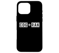 CDG RAK Vol Route Paris à Marrakech Codes aériens Coque pour iPhone 16 Pro Max