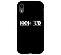 CDG RAK Vol Route Paris à Marrakech Codes aériens Coque pour iPhone XR