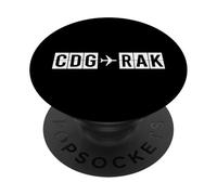 CDG RAK Vol Route Paris à Marrakech Codes aériens PopSockets PopGrip Adhésif
