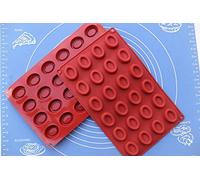 CDGH-MSPF-009 - Moule Silicone Souple 24 Petits Fours/Mini Savarin Ovale 28,5 X 17,5 Cm