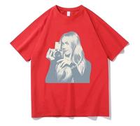 Cditoia T-Shirt pour Femmes et Hommes imprimé Singer FR-eya Collection SK-ye tournée de Album Pull décontracté à col Rond et Manches Courtes Unisexe pour Fans Haut en Coton-Red||x_s