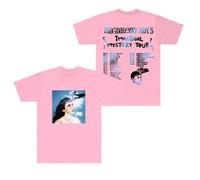 Cditoia T-Shirt pour Femmes Et Hommes Imprimé Singer M-agdalena Merch B-ay Album Tour Coton Décontracté Ample Pullover Unisexe Manches Courtes Col Rond Hauts-Pink||l