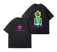 Cditoia T-Shirt pour Femmes Et Hommes Imprimé Singer M-agdalena Merch B-ay Album Tour Coton Décontracté Rétro Pullover Unisexe À Manches Courtes Et Col Rond-Black001||l