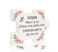 CDIXlmuz Cadeau Atsem D'école Fin F'année, Plaque Décorative en Forme de Puzzle, Idée Original Cadeau Anniversaires Noel, Merci Atsem Maternelle Cadeaux Assistante Maitresse pour Le Jardin d'enfants