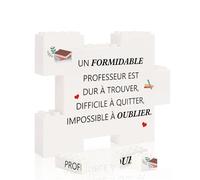 CDIXlmuz Cadeau Professeur Professeure D'école Fin F'année, Plaque Décorative en Forme de Puzzle, Idée Original Cadeaux Merci Prof Maitresse Maitre Enseignante Institutrice Noel Remerciements