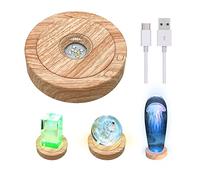 CDIYTOOL Base de lumière LED, Support de Base d'affichage en Cristal Rotatif de lumière colorée pour l'art pour Le Verre de Cristal 3D