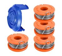 CDIYTOOL Bobine de bobine compatible avec Mac Allister MGTP18Li 1,65 mm 3 m WX150 et cache-bobine TLW-01-1 pour débroussailleuse MacAllister MGTP18Li WG150, WG151 (4 bobines + 1 couvercle)