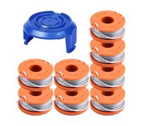 CDIYTOOL Bobine de fil compatible avec Mac Allister MGTP18Li 1,65 mm 3 m WX150 et cache-bobine TLW-01-1 pour débroussailleuse MacAllister MGTP18Li WG150, WG151 (8 bobines + 1 couvercle)