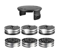 CDIYTOOL Bobine de rechange pour débroussailleuse Parkside LIDL PRTA 20-Li C3 A1B2 PRT 550 A1 A3 PRT 300 A1, Bobine de rechange de 1,6 mm avec couvercle TLP-01-1 (6 bobines + 1 couvercle)