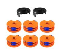 CDIYTOOL Bobine WX100 pour débroussailleuse Qualcast GT25 GGT350A1 GT30 GGT450A1 et Worx WG100E WG104E1 1,65 mm de diamètre et 8,3 m de long (6 bobines + 2 capuchons)