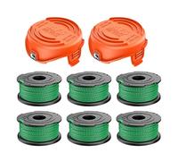 CDIYTOOL Bobines de rechange pour débroussailleuse, 2mm 6,1m Compatibles avec Black and Decker GL9035-QS, GL7033, GL8033-QS, STC5433PC-QW, STC5433B-QW (6 bobines + 2 capuchons)