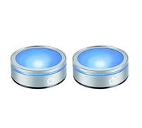 CDIYTOOL Lot de 2 Bases Lumineuses à LED Rondes Multicolores - Présentation pour Art en Verre Cristal 3D avec Interrupteur Tactile Sensible [Classe Énergétique A+]