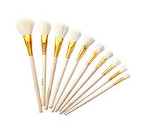 CDIYTOOL Lot de 20 pinceaux à dorure, 10 tailles différentes, poils de chèvre, plumeau à poils de feuille d'or