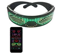 CDIYTOOL Lunettes LED Bluetooth personnalisables avec texte personnalisable, graffiti/animation/rythme, pour fêtes, festivals, Noël, Halloween