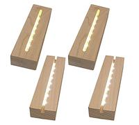 CDIYTOOL Socle d'Affichage Rectangulaire LED 15,2 cm - Base en Bois de Cristal pour Affichage en Cristal - Piédestal d'Art en Verre - Poids de Papier