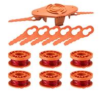 CDIYTOOL WA0010 Lames de rechange pour débroussailleuse Worx WA0004 WG154 WG163 WG160 WG180 WG175 WG155 WG151 Fil de 1,65 mm 3,05 m (6 bobines, 8 lames et 1 disque)