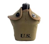 CDJBHW Bouteille d'eau et housse de protection en acier inoxydable pour camping de la Seconde Guerre mondiale US M1910 (kaki)