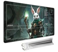 Cdkfxjy Tapis de jeu MTG 69,8 x 40,9 cm avec zone, lapin magicien | Pour MTG TCG CCG, y compris sac de rangement, surface lisse et dos en caoutchouc antidérapant, tapis de bureau à bords cousus