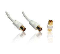 CDL Micro Câble coaxial d'antenne tv connecteurs or mâle mâle avec adaptateur femelle femelle 5 m