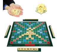 CDLIZW Orthographe Jeux,Jeu de Mots,Mots Portable Jeu de Société,avec 100 Lettres,Plateau,4 Chevalets et Sac Apprentissage Orthographe,Jeu De Société De Mots Croisés Familial pour Adultes Et Enfants
