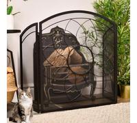 cdpdmai Pare-étincelles pour cheminée à 3 Panneaux Protection de cheminée Pliable Pare Feu CheminéE Écran Pare-feu Arqué 3 Panneau Fire/Spark Fire écran, Pare Feu CheminéE Grille de