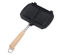 CDQL Poêle à Frire Antiadhésive Double Face, Poêle à Sandwich grillé, Machine à Panini à Sandwich avec Poignées Amovibles pour la Cuisine Domestique