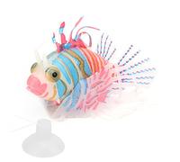 CDQL Poisson de Simulation - Poisson Lion Brillant en Silicone de 4,5 X 3,1 Pouces avec Ventouse et Lumières LED - Ornement de Paysage D'aquarium coloré, Longueur Réglable pour la
