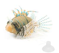 CDQL Poisson de Simulation - Poisson Lion Brillant en Silicone de 4,5 X 3,1 Pouces avec Ventouse et Lumières LED - Ornement de Paysage D'aquarium coloré, Longueur Réglable pour la