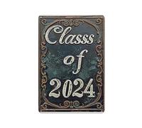 CDSASHCA Plaque en métal rétro avec motif chapeau de célibataire, « Class of 2024 », jardin de campus, fête de remise de diplôme, appartements d'étudiants, décoration murale amusante en métal à