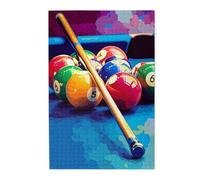 CDSASHCA Puzzle en bois de 1000 pièces pour adulte - Boules de billard et levier sur une table de billard, idéal pour exercer votre cerveau et vos mains, œuvre d'art unique pour adultes, profitez du